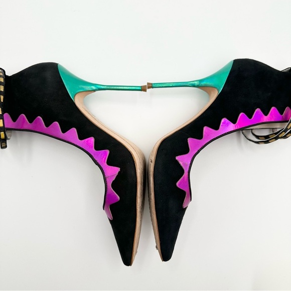 Sophia Webster Roka Iridescent Leather and Suede Pumps - Picture 12 of 16